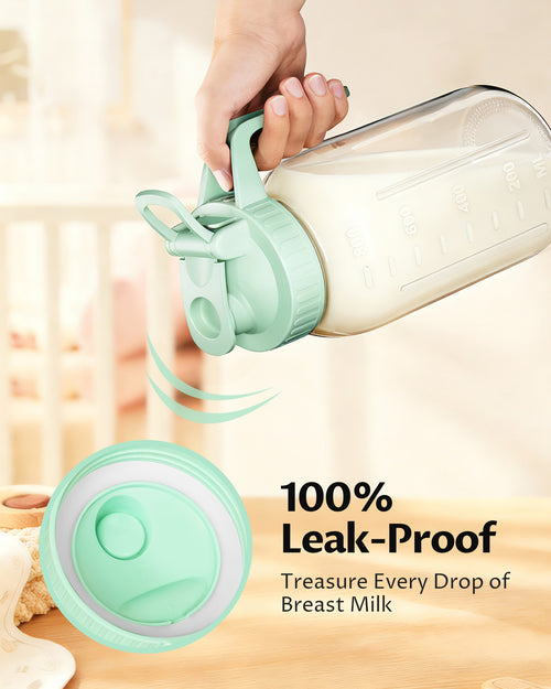 32oz Breast Milk Pitcher with Lid – Leakproof Airtight Glass Breastmilk Storage Container, Wide Mouth Mason Jar Pitcher for Formula Mixing & Fridge Storage