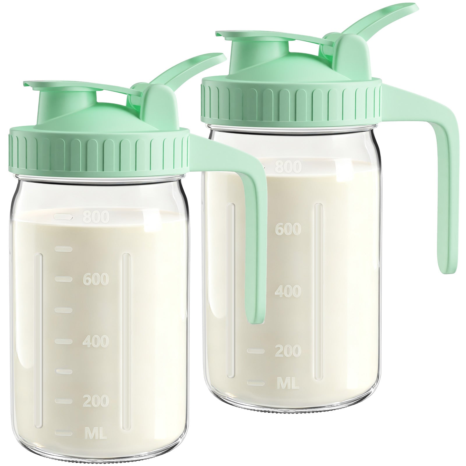32oz Breast Milk Pitcher with Lid – Leakproof Airtight Glass Breastmilk Storage Container, Wide Mouth Mason Jar Pitcher for Formula Mixing & Fridge Storage