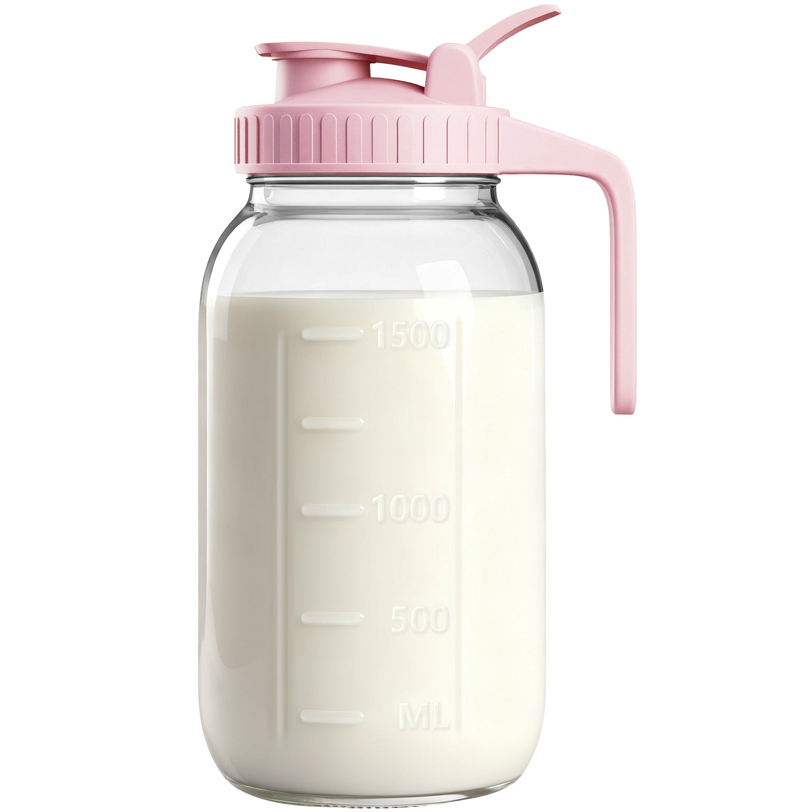 64oz Mason Jar Pitcher with Lid – Leakproof Glass Pitcher for Cold Brew, Iced Tea, Sun Tea & Fridge Storage | 2 Quart (1/2 Gallon)